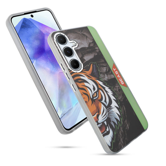 Beast Mode Animal Printed Back Case For Samsung A55 5G With Hard Back & Glow Effect