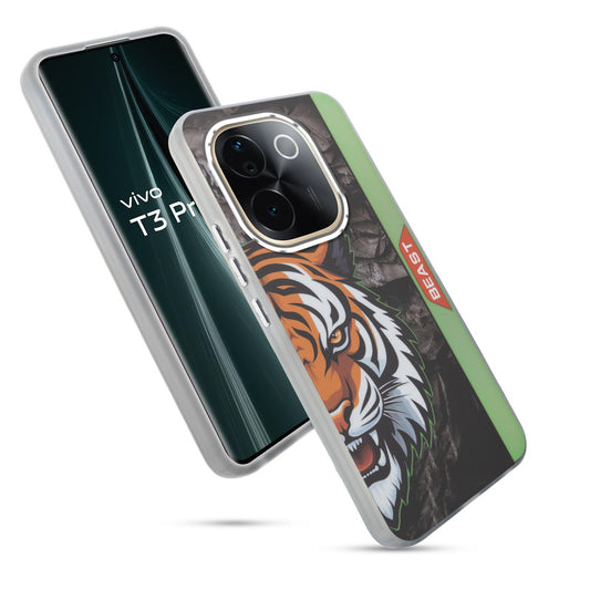 Beast Mode Animal Printed Back Case For Vivo T3 Pro 5G With Hard Back & Glow Effect