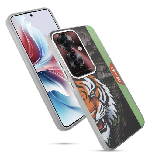 Beast Mode Animal Printed Back Case For Oppo F25 Pro 5G With Hard Back & Glow Effect