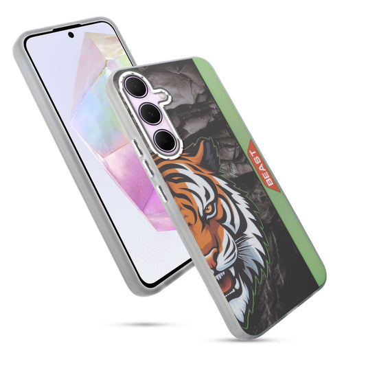 Beast Mode Animal Printed Back Case For Samsung A35 5G With Hard Back & Glow Effect