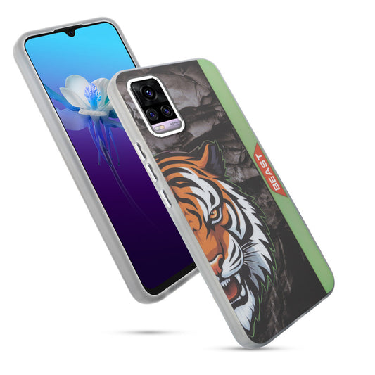 Beast Mode Animal Printed Back Case For Vivo V20 With Hard Back & Glow Effect