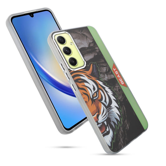 Beast Mode Animal Printed Back Case For Samsung A34 5G With Hard Back & Glow Effect