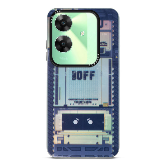 Colorful Reflective Circuit Prints Hard Back Protector Case For Realme C61