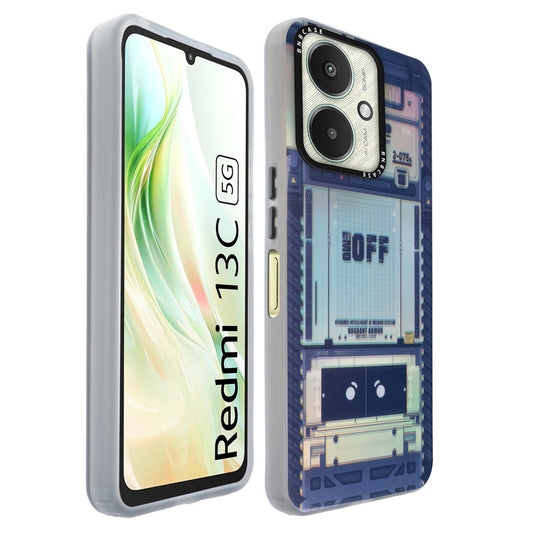 Colorful Reflective Circuit Prints Hard Back Protector Case For Redmi 13C 5G