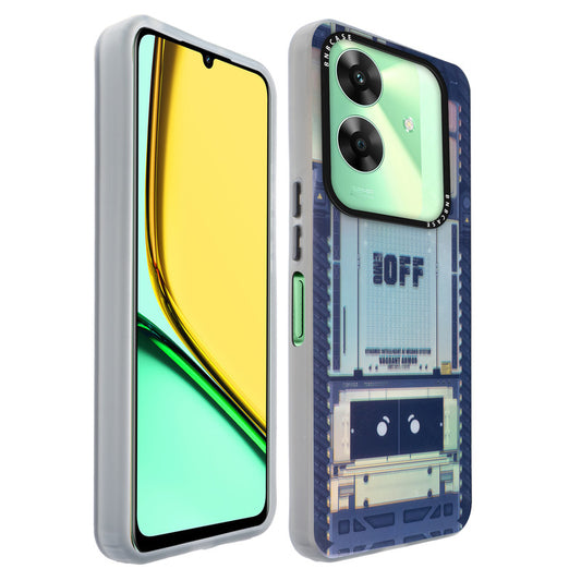 Colorful Reflective Circuit Prints Hard Back Protector Case For Realme C61
