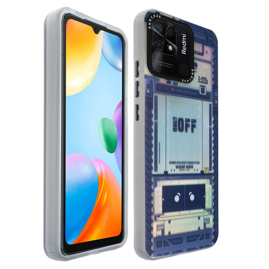 Colorful Reflective Circuit Prints Hard Back Protector Case For Redmi 10C