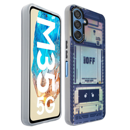 Colorful Reflective Circuit Prints Hard Back Protector Case For Samsung M35 5G