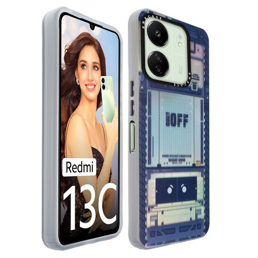 Colorful Reflective Circuit Prints Hard Back Protector Case For Redmi 13C 4G