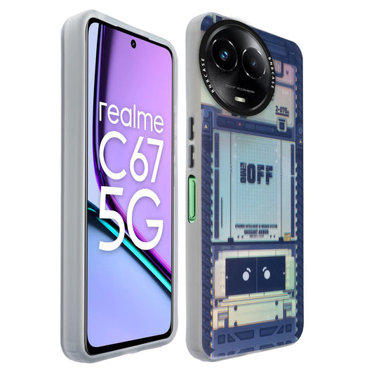 Colorful Reflective Circuit Prints Hard Back Protector Case For Realme C67 5G