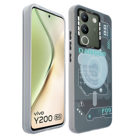 Mechanical Circuit Sector Print Hard Back Cover For Vivo Y200 5G