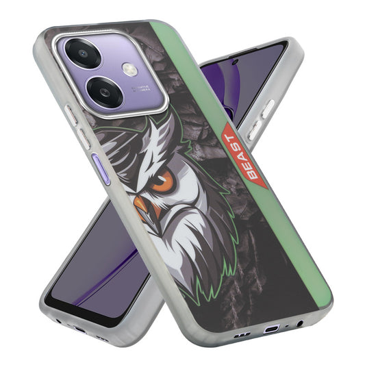 Beast Mode Animal Printed Back Case For Oppo A3x 5G With Hard Back & Glow Effect