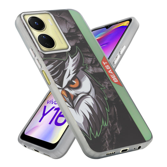 Beast Mode Animal Printed Back Case For Vivo Y16 With Hard Back & Glow Effect