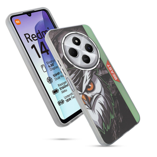 Beast Mode Animal Printed Back Case For Redmi 14C 5G With Hard Back & Glow Effect