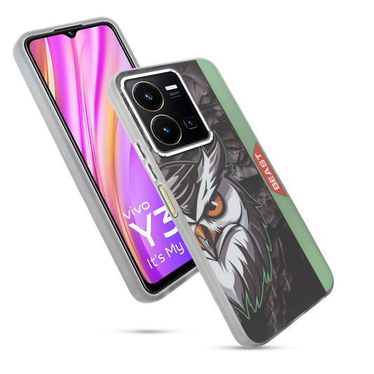 Beast Mode Animal Printed Back Case For Vivo Y35 With Hard Back & Glow Effect
