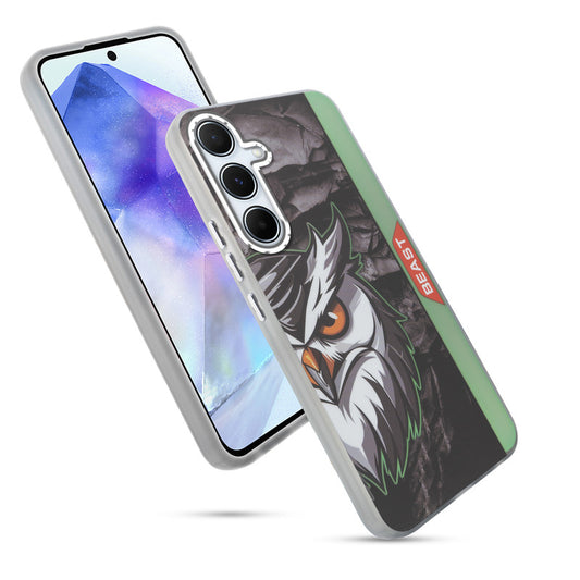 Beast Mode Animal Printed Back Case For Samsung A55 5G With Hard Back & Glow Effect