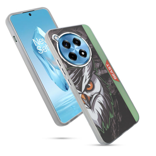 Beast Mode Animal Printed Back Case For OnePlus 12R 5G With Hard Back & Glow Effect