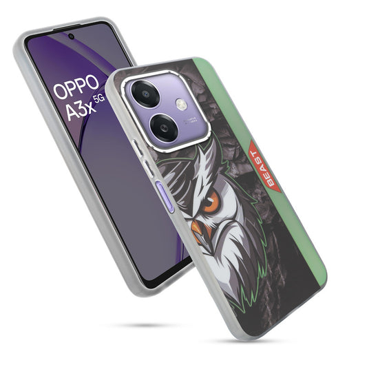 Beast Mode Animal Printed Back Case For Oppo A3x 5G With Hard Back & Glow Effect