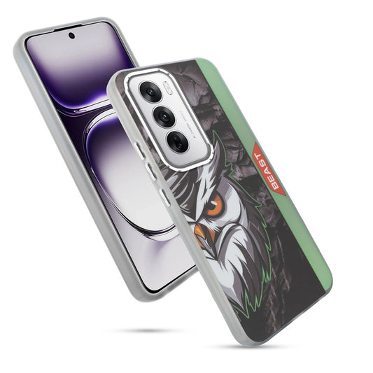 Beast Mode Animal Printed Back Case For Oppo Reno 12 5G With Hard Back & Glow Effect