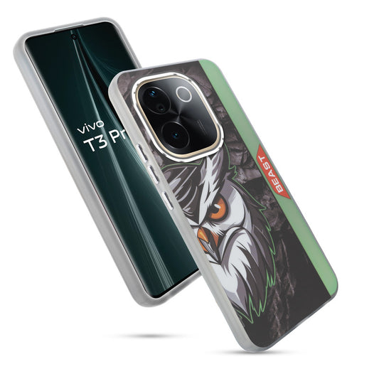 Beast Mode Animal Printed Back Case For Vivo T3 Pro 5G With Hard Back & Glow Effect