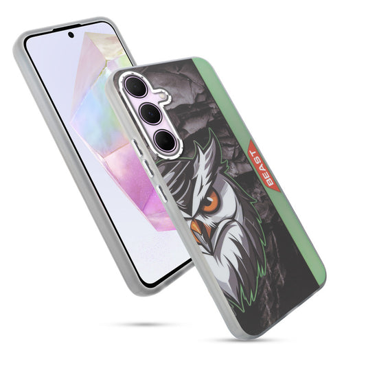 Beast Mode Animal Printed Back Case For Samsung A35 5G With Hard Back & Glow Effect