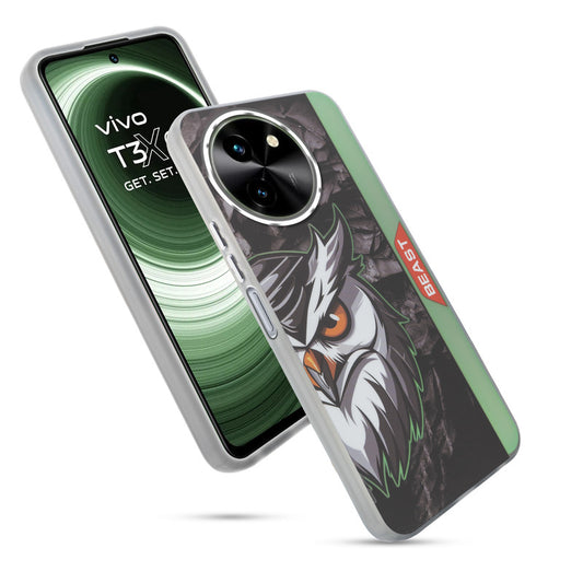 Beast Mode Animal Printed Back Case For Vivo T3x 5G With Hard Back & Glow Effect