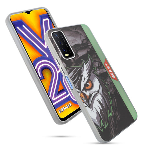 Beast Mode Animal Printed Back Case For Vivo Y20 With Hard Back & Glow Effect