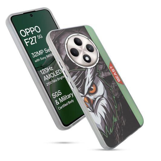 Beast Mode Animal Printed Back Case For Oppo F27 5G With Hard Back & Glow Effect