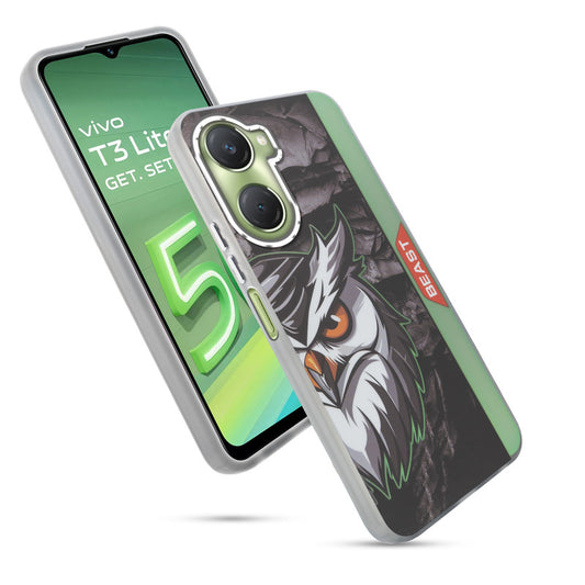 Beast Mode Animal Printed Back Case For Vivo T3 Lite 5G With Hard Back & Glow Effect