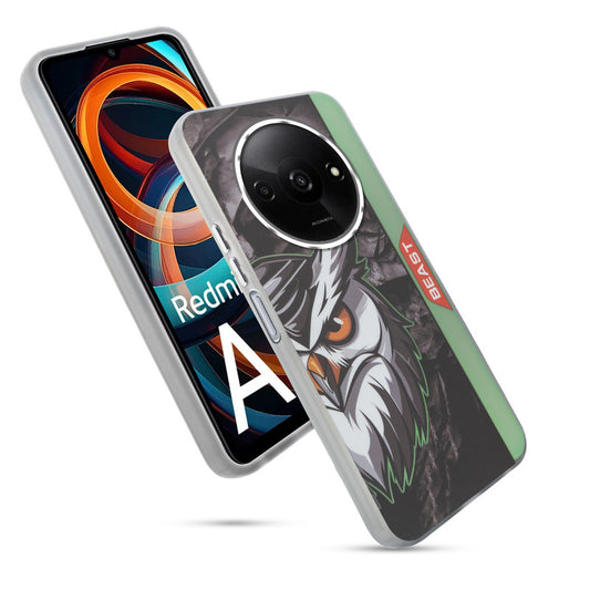 Beast Mode Animal Printed Back Case For Redmi A3 2024 With Hard Back & Glow Effect
