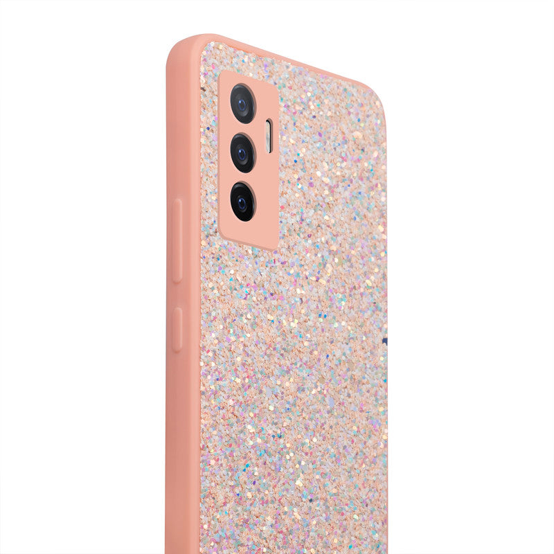 Sparkling Glitter Sequin Case with Camera Shield Back Cover For Vivo Y75 4G