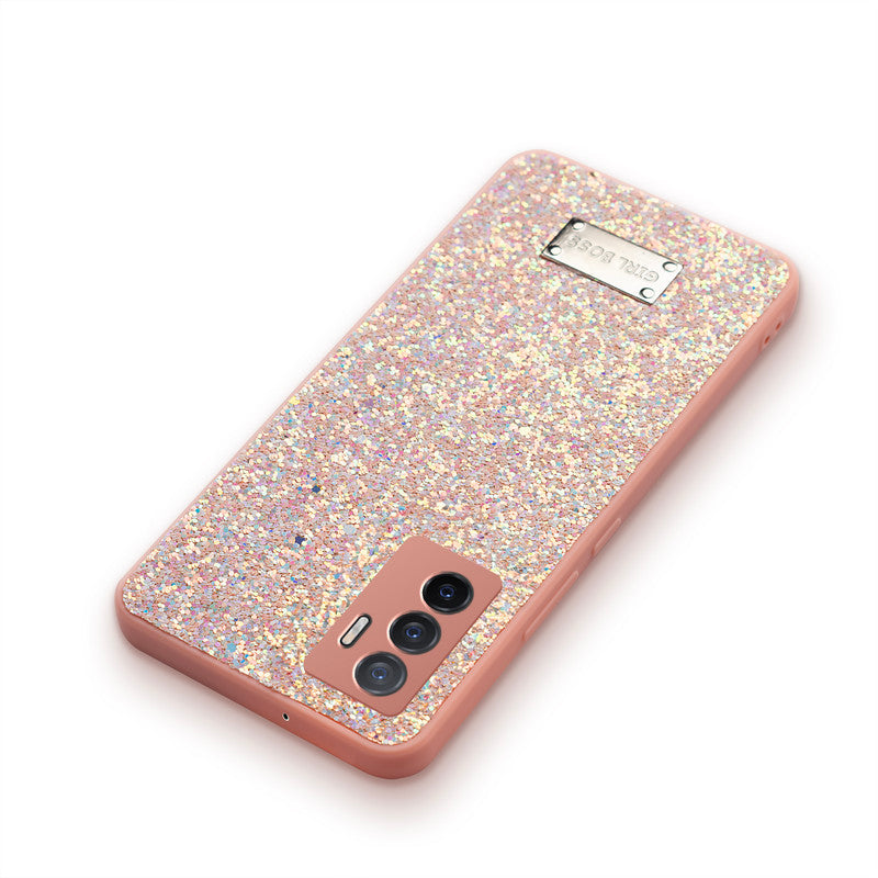 Sparkling Glitter Sequin Case with Camera Shield Back Cover For Vivo Y75 4G