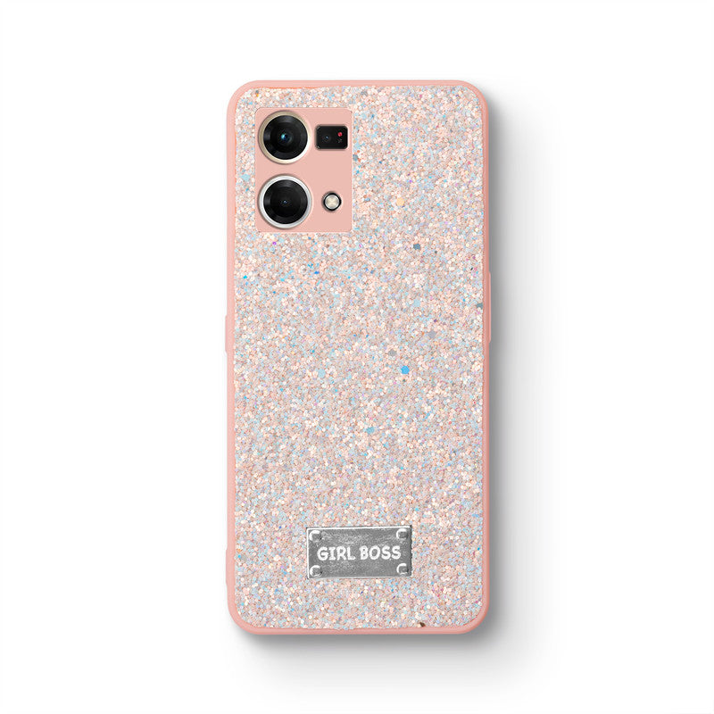 Sparkling Glitter Sequin Case with Camera Shield Back Cover For Oppo F21s Pro 4G
