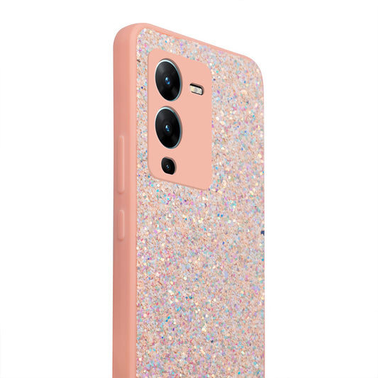 Sparkling Glitter Sequin Case with Camera Shield Back Cover For Vivo V25 Pro 5G