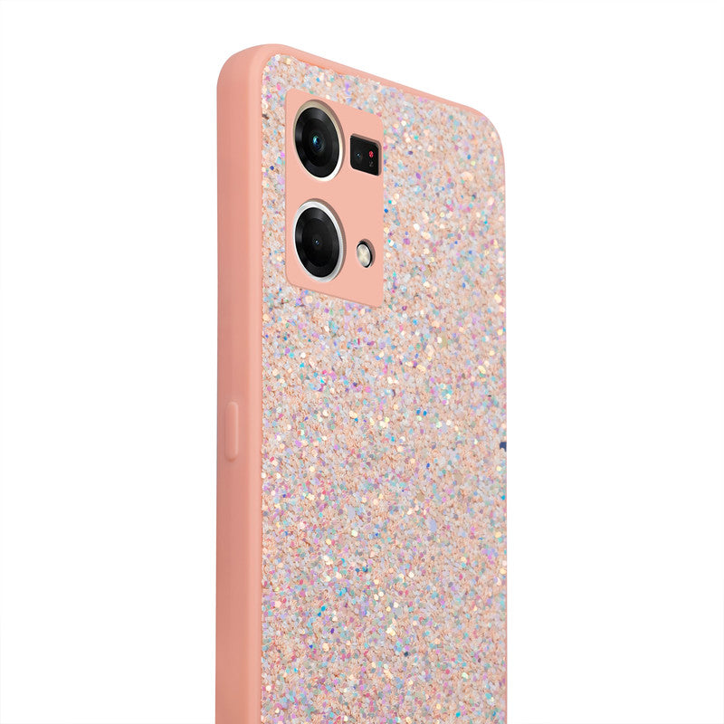 Sparkling Glitter Sequin Case with Camera Shield Back Cover For Oppo F21s Pro 4G