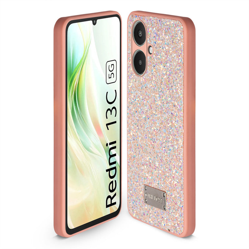 Sparkling Glitter Sequin Case with Camera Shield Back Cover For Redmi 13C 5G