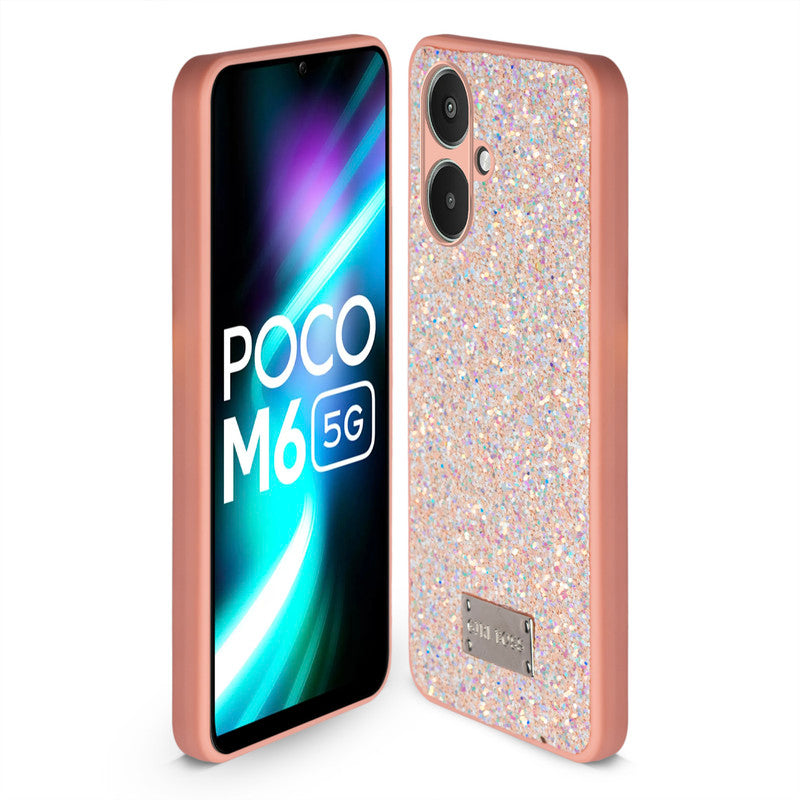 Sparkling Glitter Sequin Case with Camera Shield Back Cover For Poco M6 5G
