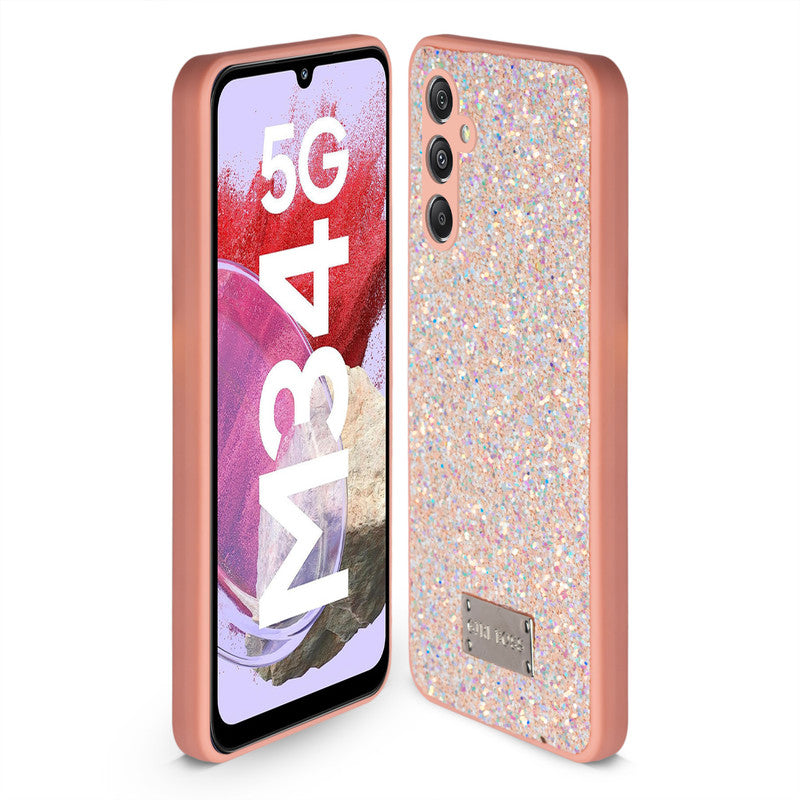 Sparkling Glitter Sequin Case with Camera Shield Back Cover For Samsung M34 5G