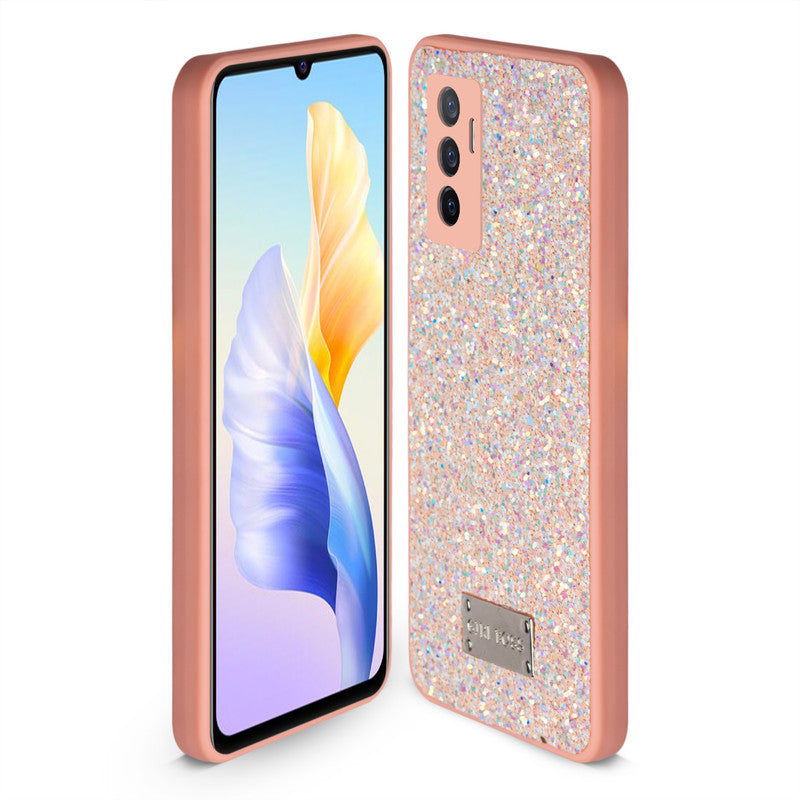 Sparkling Glitter Sequin Case with Camera Shield Back Cover For Vivo V23E 5G