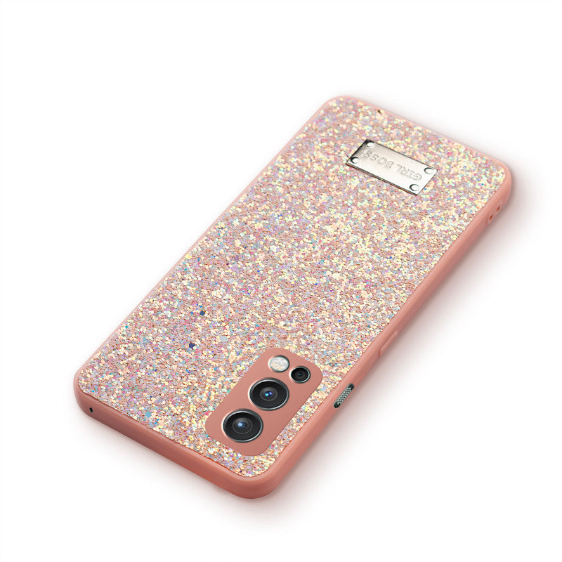 Sparkling Glitter Sequin Case with Camera Shield Back Cover For Oneplus Nord 2 5G