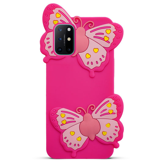 3D Vibrant Butterfly Silicone Phone Case For OnePlus-9R-5G