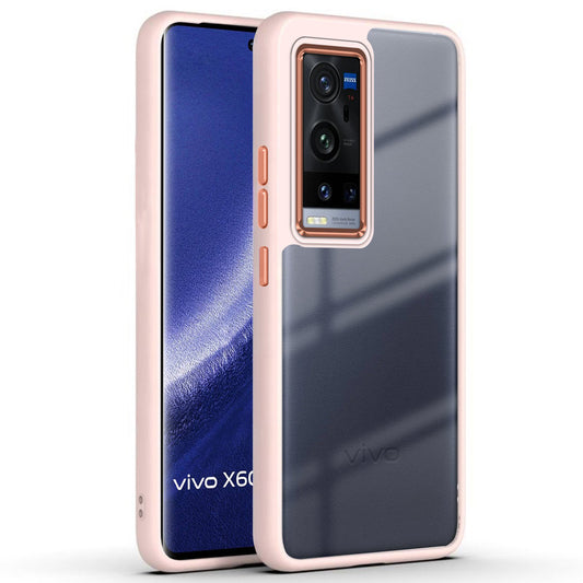 Silicone Frame Hard Transparent Back Phone Case Cover for Vivo X60 Pro