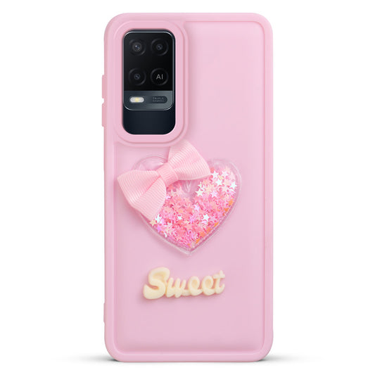 Bow Heart Cute Phone Back Cover for Oppo A54 4G