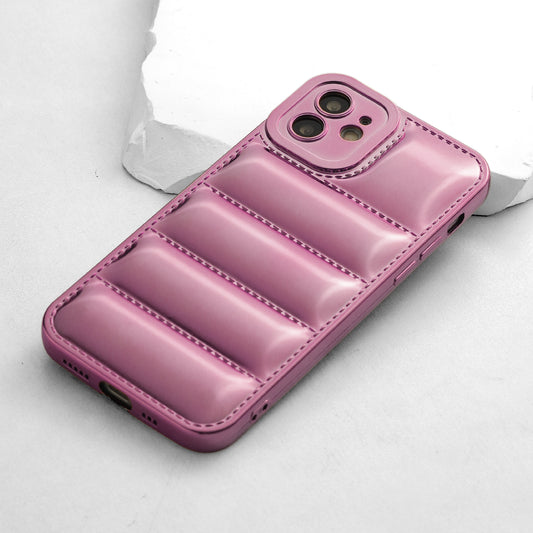 Soft Silicone 3D Puffer Pattern Back Cover for Apple iPhone 11, Shiny Shockproof Protective Case