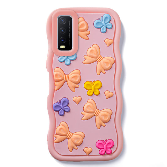 3D Soft Silicone Wave Edges Mobile Back Case For Vivo Y20