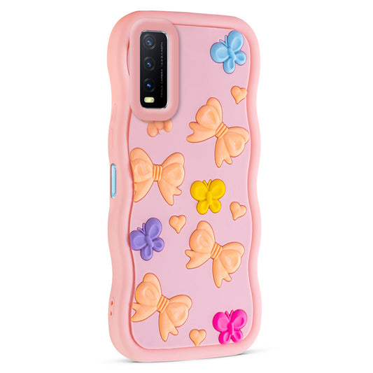 3D Soft Silicone Wave Edges Mobile Back Case For Vivo Y20