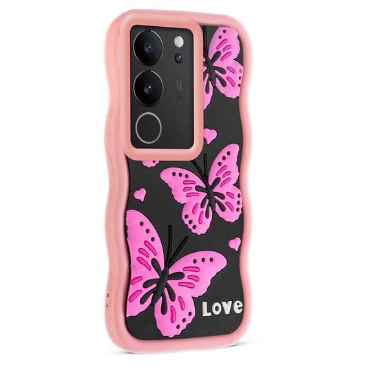 3D Soft Silicone Wave Edges Mobile Back Case For Vivo V29 5G