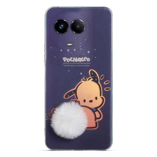 Printed matte back with fur detailing Back cover For Realme 11X 5G