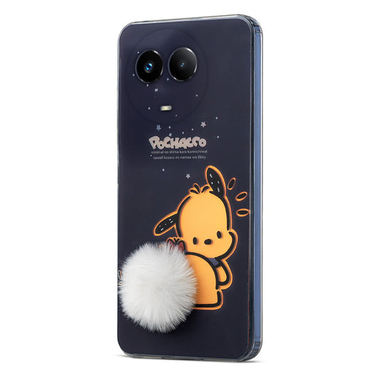 Printed matte back with fur detailing Back cover For Realme 11X 5G