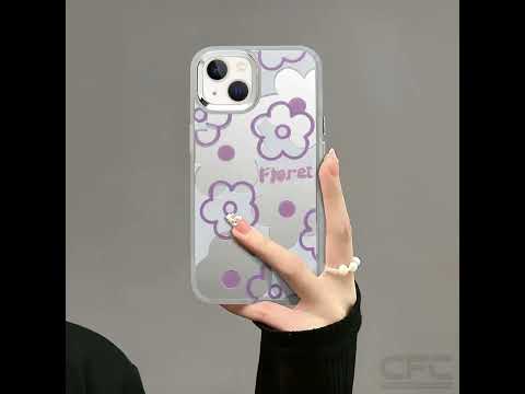 Mirror Case With Cute Cartoon Prints Back Cover For Apple iPhone 13 Pro Max