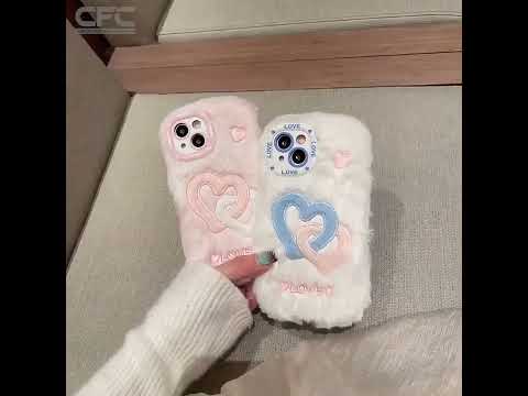Fluffy Heart Back Cover for Apple iPhone 15 Pro Max